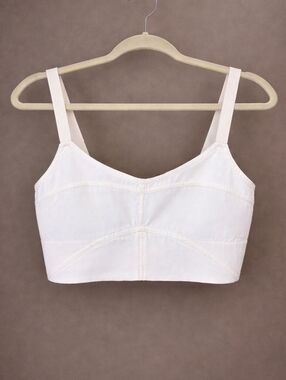 Elizabeth and James Cream Cropped Bustier Corset Top